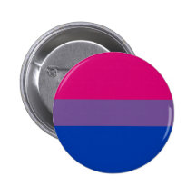Den bisexuella prideflagga knäppas knappar med nål