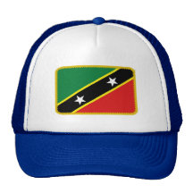 Den broderade flagga för St Kitts och Nevis verkst Trucker Kepsar