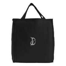 Den broderade monogramen för brev D hänger lös Broderad Tygkasse