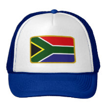 Den broderade Sydafrika flagga verkställer hatten Kepsar