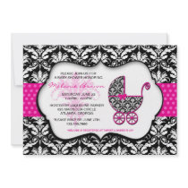 Den chic rosa polkaen pricker damastast baby showe