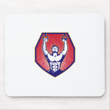 Den Crossfit utbildningsidrottsmannen ringer Retro Mus Mattor