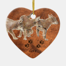 Den daterade anpassningsbar, vargen, varger & spår julgranskulor