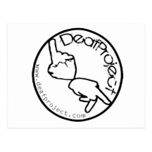 Den DeafProject officiellen fodrar (vit) Vykort