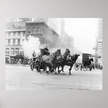 Den drog hästen avfyrar motorn, tidiga 1900s posters