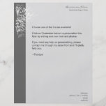 Den eleganta Retro vitblomman virvlar runt mörka g Personliga Flygblad