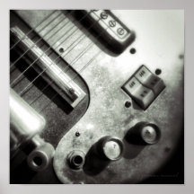 Den elektriska gitarren kvadrerar trycket affischer