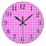 Den färgrika rosa polkaen pricker Retro mönstrat t Vägg Klockor