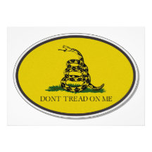 Den Gadsden flagga går inte på mig oval design Foton