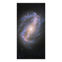 Den gallerförsedda spiral galaxen NGC 6217 Anpassade Foto Kort