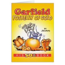 Den Garfield potbellyen av guld noterar kortet kort
