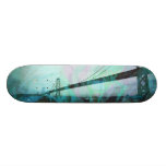 Den grafiska stormen överbryggar blått skateboard
