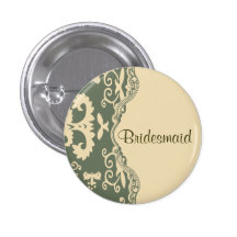 Den gröna beige vintagelandsbyggsbröllopbrudtärnan pins
