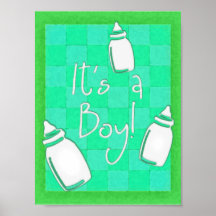 Den gröna schackbrädet är det en pojke! posters