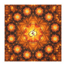 Den guld- Om-Fractalmandalaen 24x24 sträckte kanfa Sträckt Canvastryck