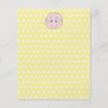 Den gulliga babyen, på gul polka pricker modellen flygblad designs