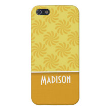 Den gulliga gula orangen virvlar runt iPhone 5 cases