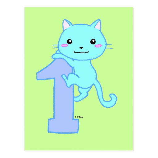 Den gulliga katten numrerar 1 vykort