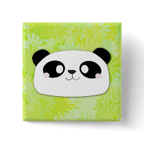 Den gulliga pandaen knäppas (blommabakgrund)