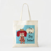 Den gulliga röda hövdade flickastorasystertotot hä tote bag