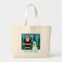 Den gulliga Santa totot hänger lös - skräddarsy Tote Bags