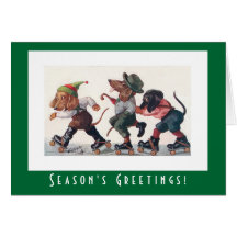 Den gulliga vintagetaxen förföljer jul hälsnings kort