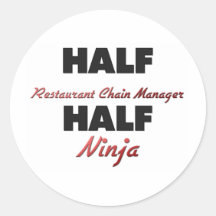 Den halva restaurangen kedjar chefen halva Ninja Klistermärke