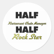 Den halva restaurangen kedjar den halva rockstjärn klistermärke