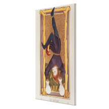 Den hängda manen, tarotkort, fransk sträckt kanvastryck