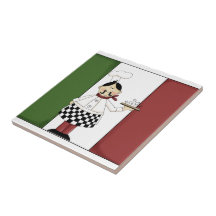 Den italienska kocken #7 med flagga belägger med t kakel