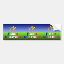 Den J'aime Lanaturen älskar jag naturen i franskt Bildekal