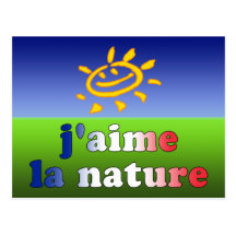 Den J'aime Lanaturen älskar jag naturen i franskt Vykort