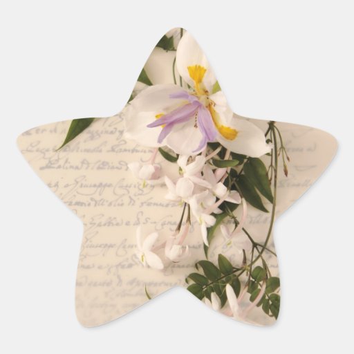den jasminblommor och liljan med skrivar stjärnakl