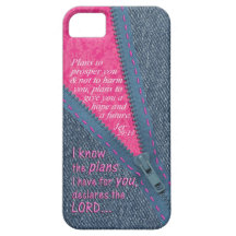 Den Jeremiah 29:11 vet jag att planerar DenimZippe iPhone 5 Case-Mate Cases