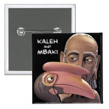 Den Kaleh & Mbaki porträttsvarten knäppas Knappar Med Nål