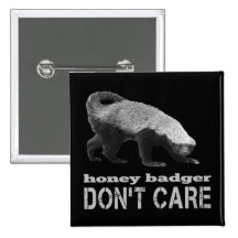 Den kalla honey badger att bry sig inte (mörk) knapp med nål