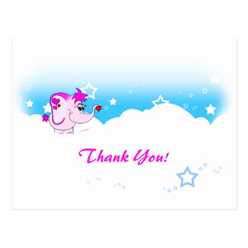 Den kalla lyckliga pinkien tackar dig vykortet
