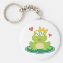 Den Kawaii grodan med sparkling synar på en lilja  Nyckelringar