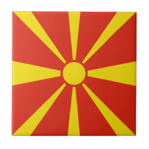 Den keramiska Makedonien flagga belägger med tegel Keramiska Plattor