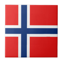 Den keramiska norgeflagga belägger med tegel kakel