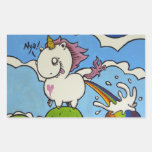 Den knubbiga unicornen rektangelformat klistermärke