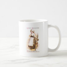 Den koloniala amerikanflickan och hon snurret rull kaffe koppar