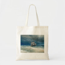 Den kust- platsen med stormigt bevattnar Ivan Aiva Tote Bags