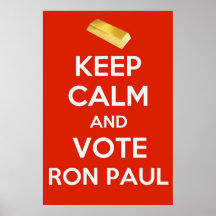 Den lugnaa uppehället och röstar Ron Paul - guldmy Posters