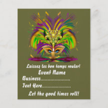Den Mardi Gras drottningen 4,5" x 5,6" beskådar no Full Färg Flygblad
