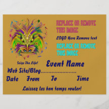 Den Mardi Gras drottningen 8,5" x 11" beskådar not Flygblad Designs
