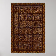 Den Mayan Hieroglyphic panelen omkullkastar Folk k Affischer