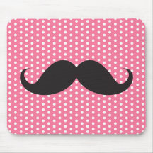 Den moderiktiga chic moustachen som den rosa polka musmattor