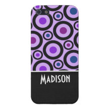 Den moderiktiga purpurfärgade polkaen pricker iPhone 5 cases