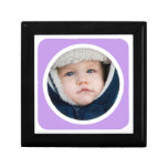 Den moderna gåvan för ramen för personligbebisfoto prydnadslåda